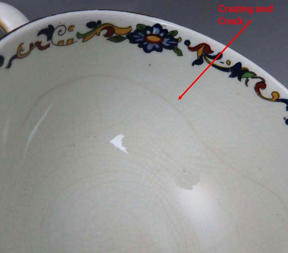 Late 1890's-Early 1900's John Maddock & Sons Porcelain 5 Tea Cups 3 Saucers