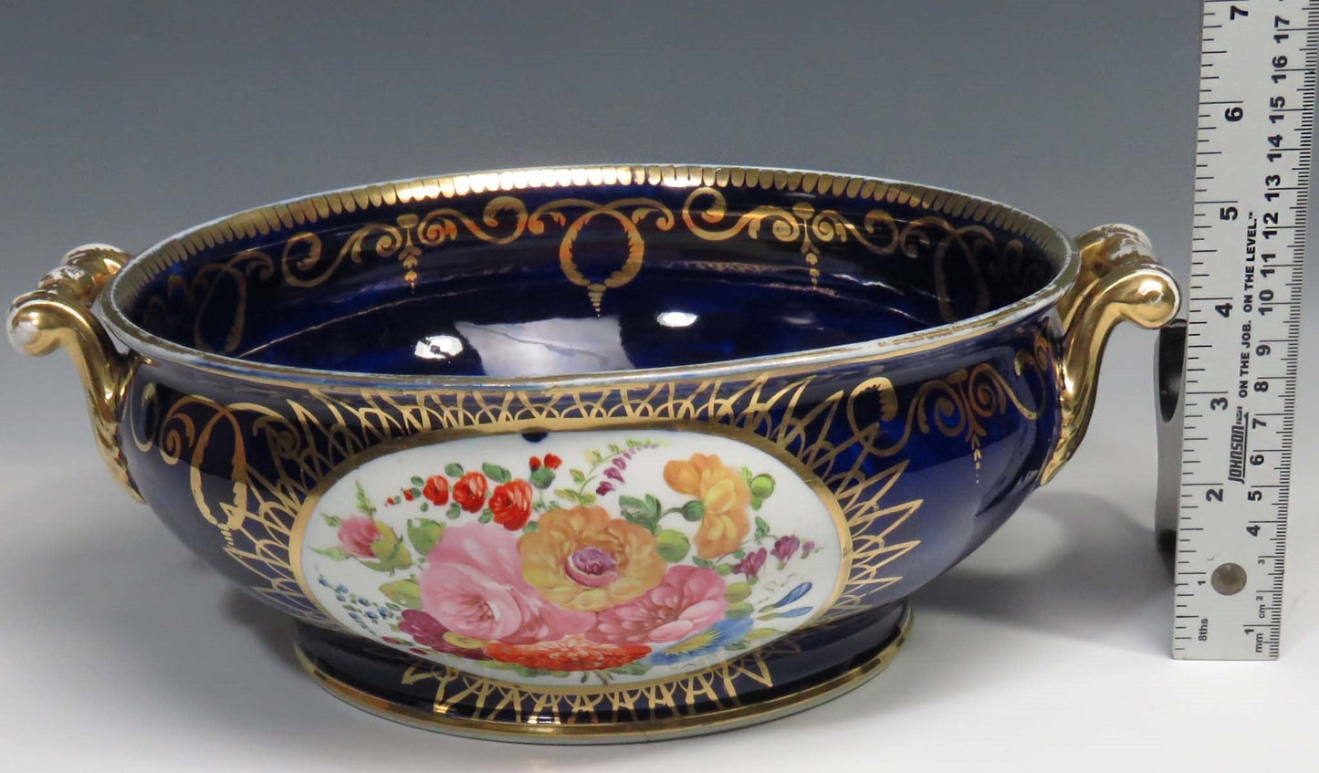Beautiful 1750's-1770's Antique French/English Porcelain Blue Flower Bowl