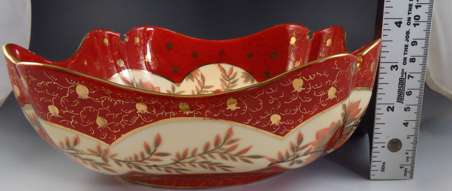 Beautiful B&D Japanese Style Porcelain Bowl w/ Birds Flowers