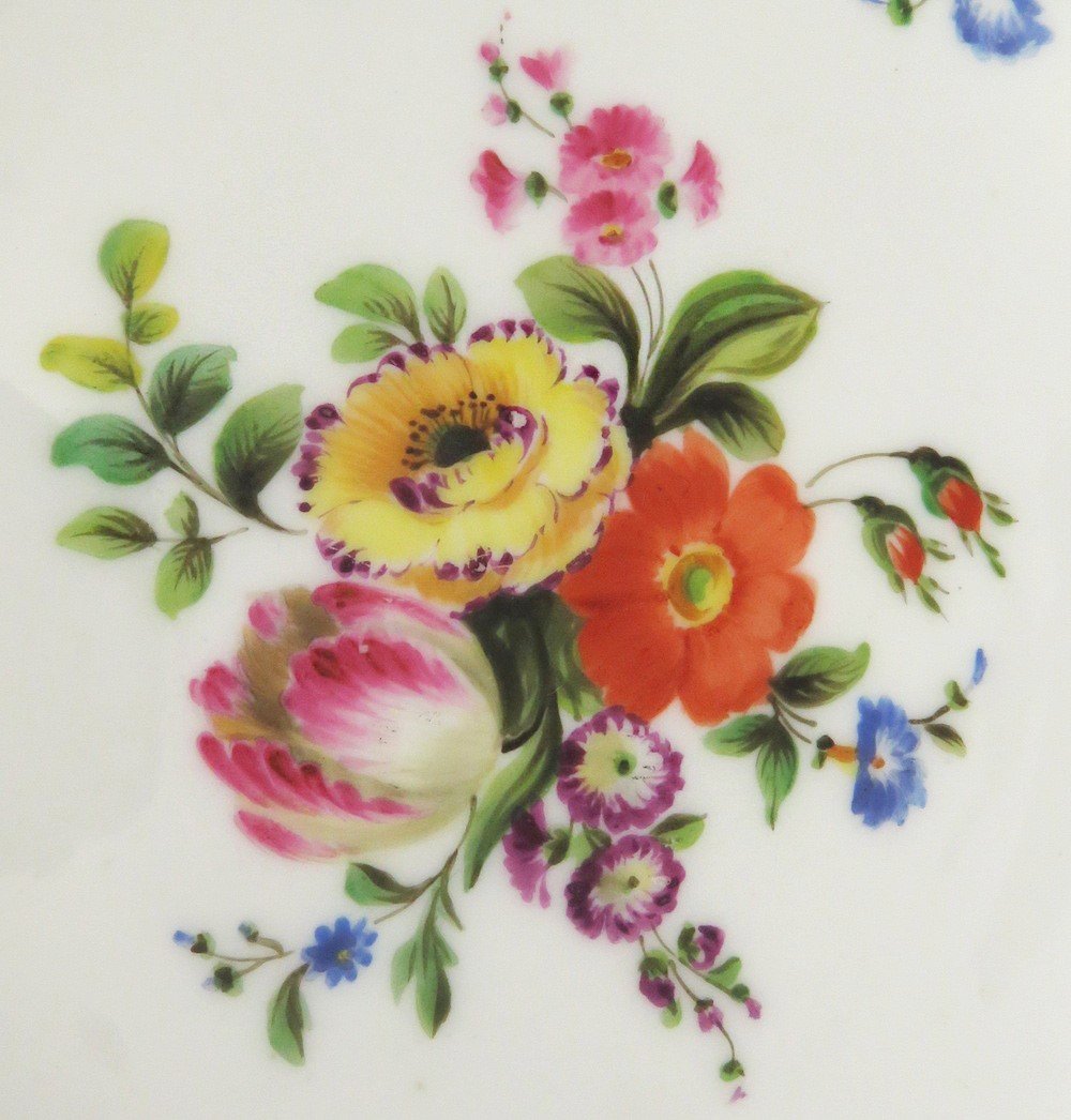 Great 10 Antique c1860s Colorful Floral Gilt Paris Porcelain Soup Bowls 8 1/2"