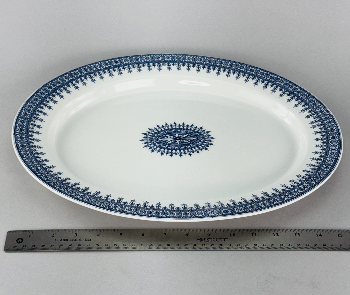 Antique Large Oval 1890 Royal Worcester Serving Platter Blue and White