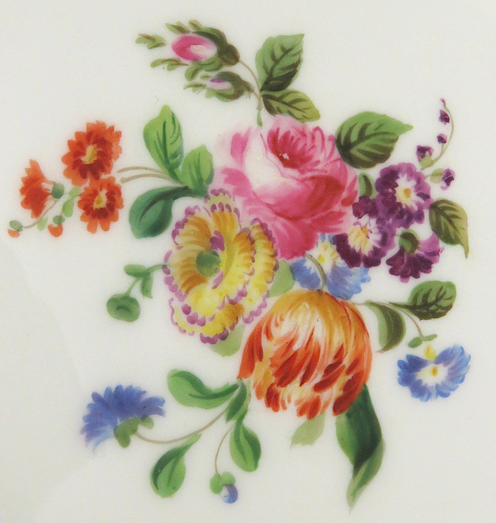 Great 10 Antique c1860s Colorful Floral Gilt Paris Porcelain Soup Bowls 8 1/2"