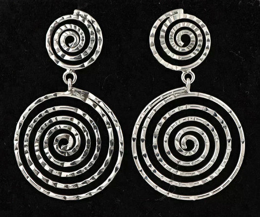 2 Pairs Sterling Silver Handmade Earrings Screw Back and Pierced