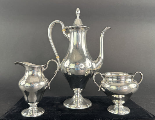 Beautiful Porter Blanchard Sterling Silver 3pc Demitasse Coffee or Tea Set