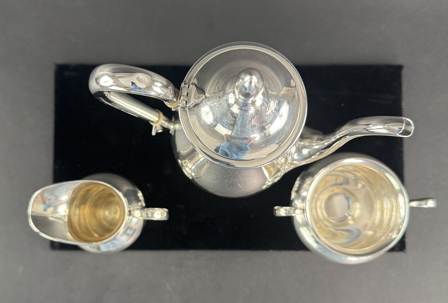Beautiful Porter Blanchard Sterling Silver 3pc Demitasse Coffee or Tea Set