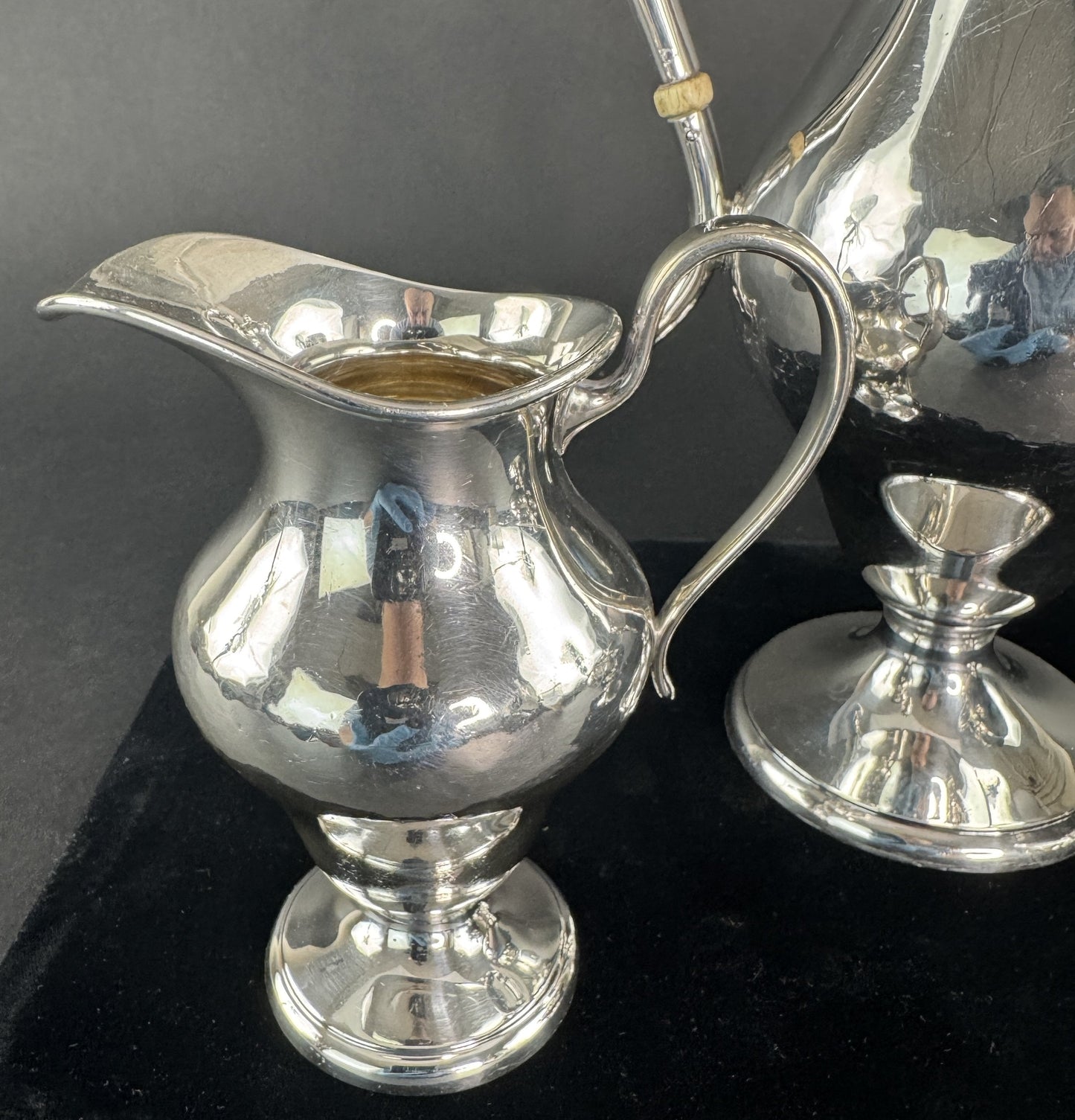 Beautiful Porter Blanchard Sterling Silver 3pc Demitasse Coffee or Tea Set