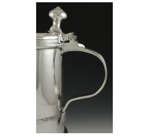 Antique 1826 German Silver Plated Pewter Large Tankard Stein