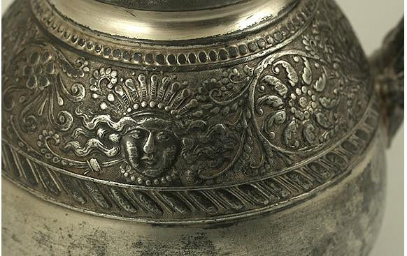 Antique Art Nouveau Rogers Smith Assyrian Head Silver Pitcher Ewer Flagon