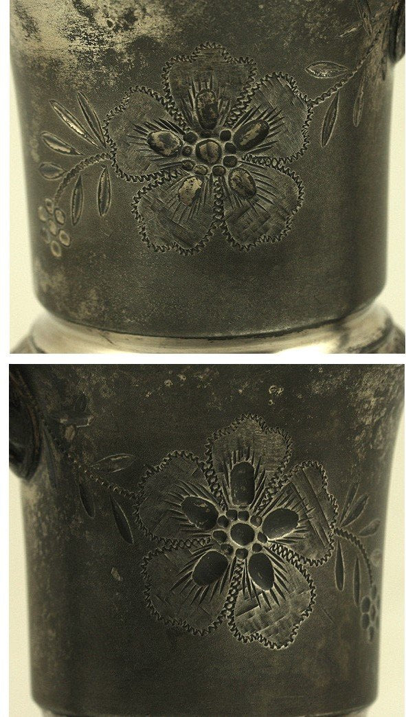 Antique Art Nouveau Rogers Smith Assyrian Head Silver Pitcher Ewer Flagon