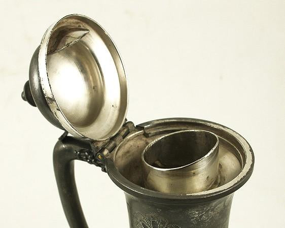 Antique Art Nouveau Rogers Smith Assyrian Head Silver Pitcher Ewer Flagon