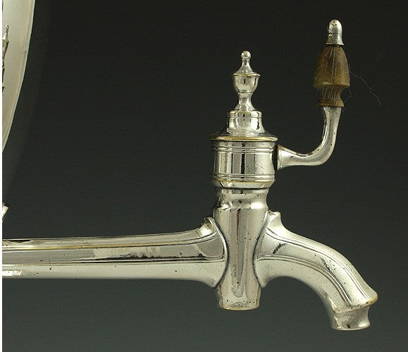 Antique c1810 English Sheffield Fused Silver Plate Ram's Head Hot Water Urn 14"