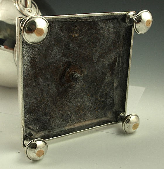 Antique c1810 English Sheffield Fused Silver Plate Ram's Head Hot Water Urn 14"