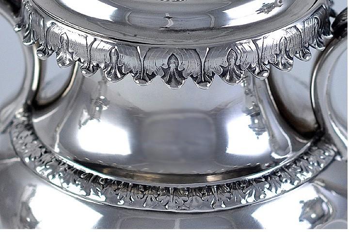 Antique c1850 Jones Ball Poor Boston American Coin Silver Coffee Tea Set