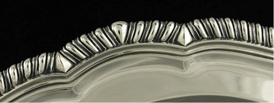 Antique 1832 English Sterling Silver Gadrooned Platter/Tray 11.25" X 15.75"