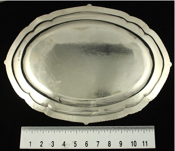 Antique 1832 English Sterling Silver Gadrooned Platter/Tray 11.25" X 15.75"