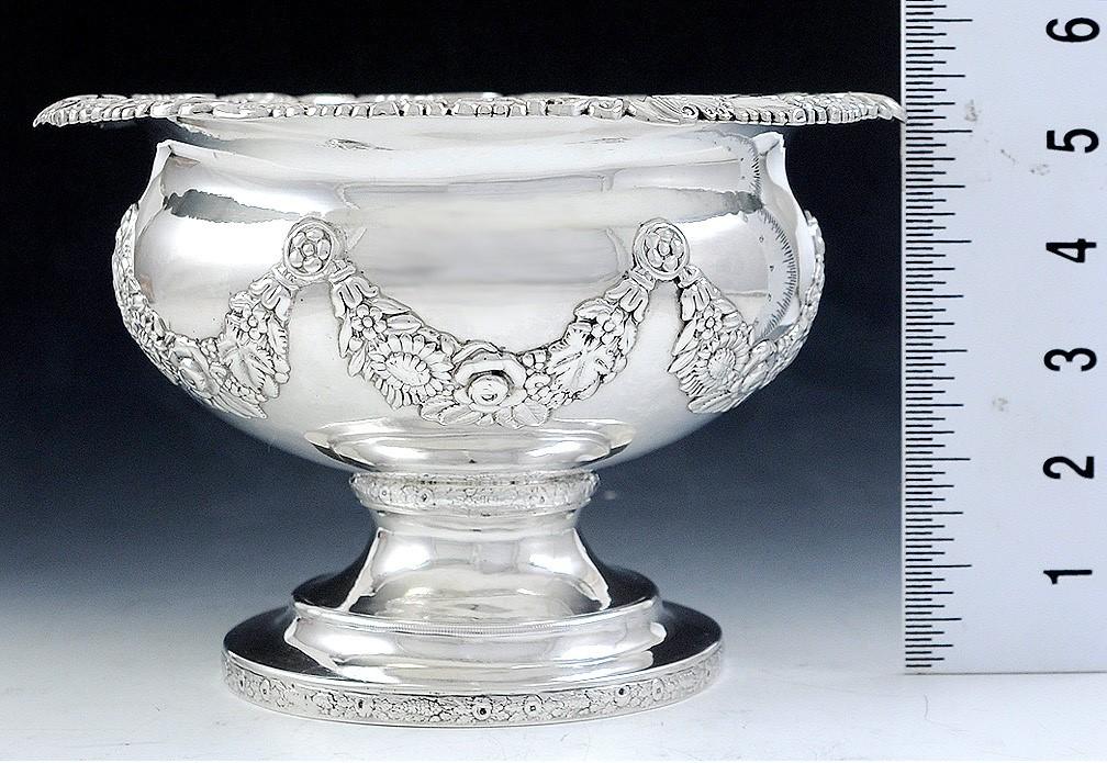 Antique 1824 Early Kirk Coin Silver Compote Raised Serving Dish 8"