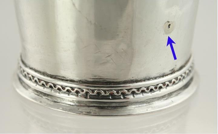 Antique c1680 Old Continental European Silver Beaker Cup 3 1/4"