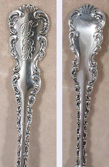 Antique Sterling Silver Whiting Louis XV 1891 Serving Fork 7 1/2"