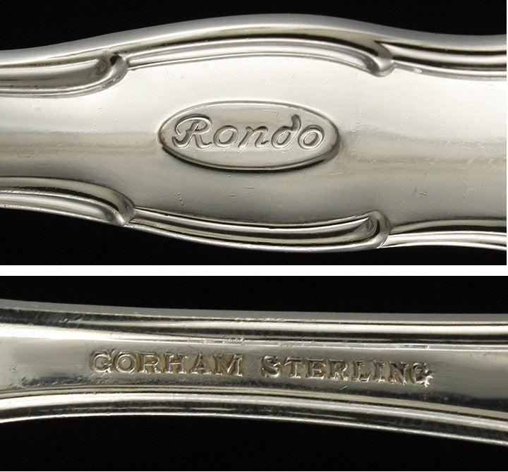 2pc Vintage Gorham Rondo Sterling Silver Salad Fork Spoon Serving Set