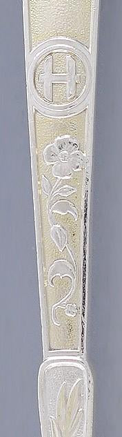 Antique c1875 Sterling Silver Gorham Japanese Gold Wash Sugar Shell Spoon