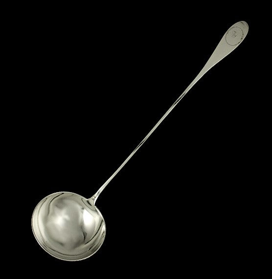 Antique 1780s Large 900 Silver Punch Soup Ladle 15 1/2"