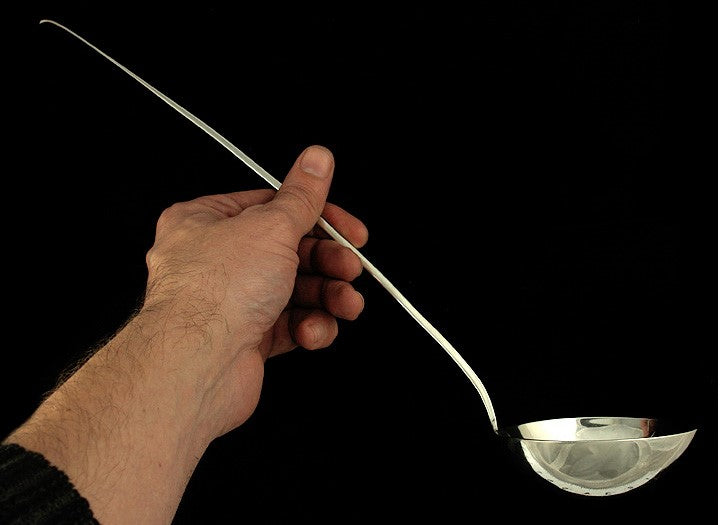 Antique 1780s Large 900 Silver Punch Soup Ladle 15 1/2"