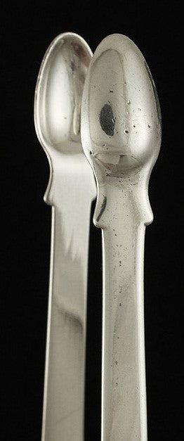 1810s Antique English Georgian Sterling Silver Fiddle Sugar Tongs