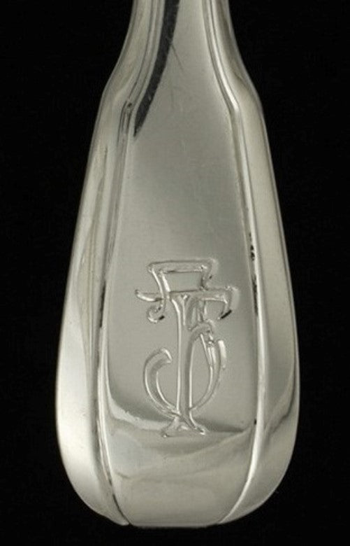 12 Heavy French Sterling Silver Scroll Lapparra Spoons 5 1/4"