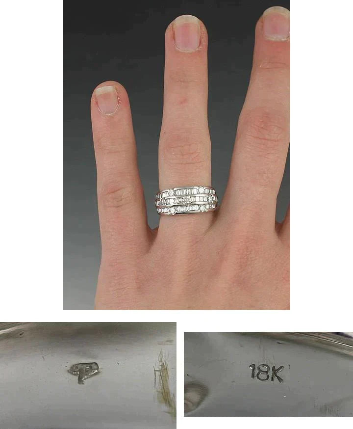 Stunning Superb 18K White Gold ~.1.8ct Diamond Ring Band