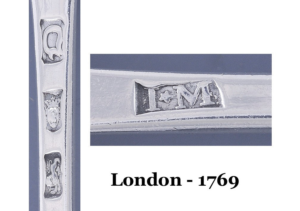 Antique 1769 English Georgian Sterling Silver Double Marrow Spoon Scoop 8 3/4"