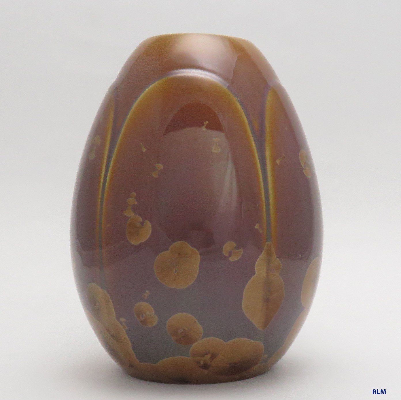 Wonderful Modern Japanese Crystalline Glaze Brown Pottery/Vase