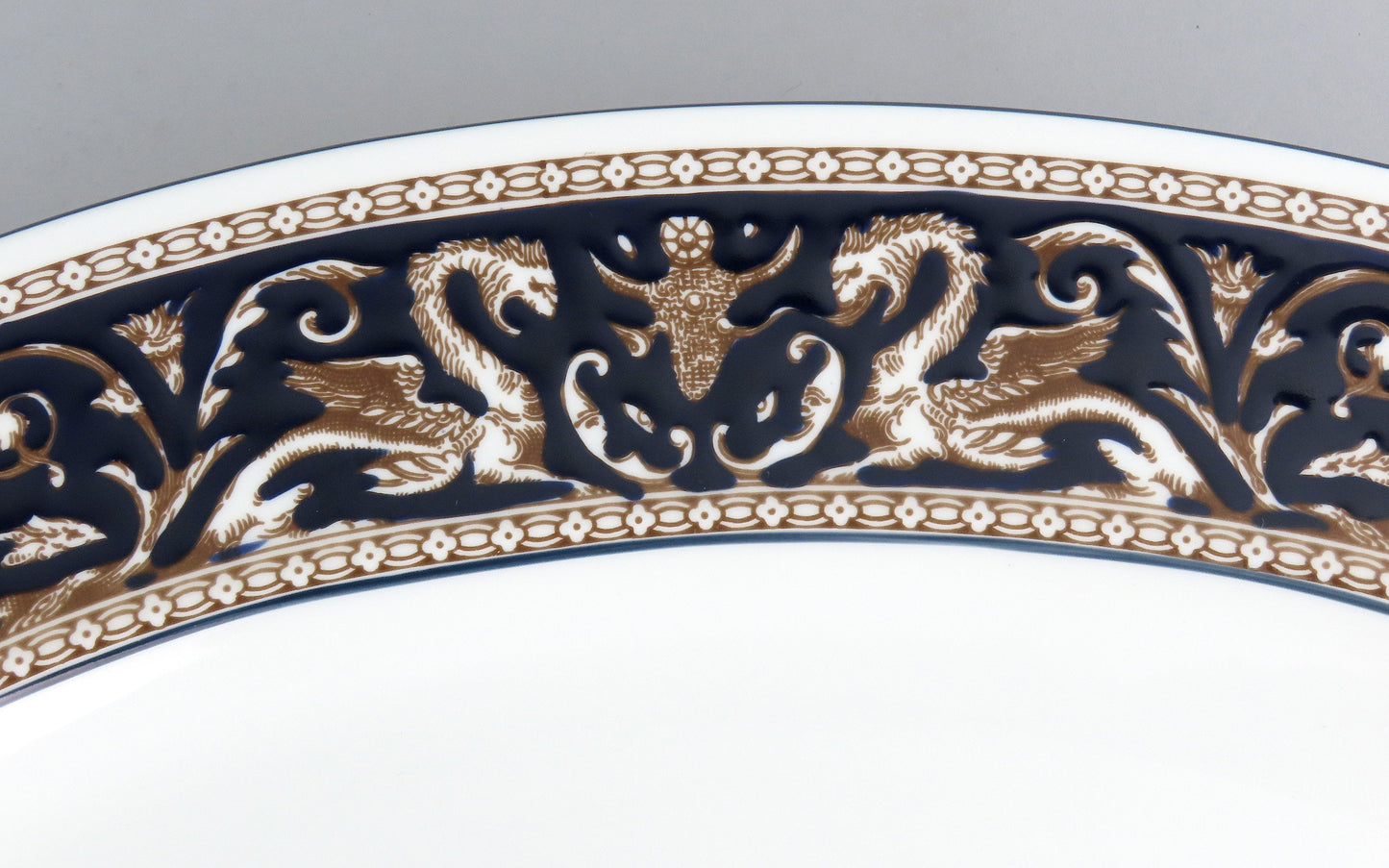 Stunning Wedgwood Florentine Dark Blue Navy Trim W1956 LG Platter 17 1/2" Long