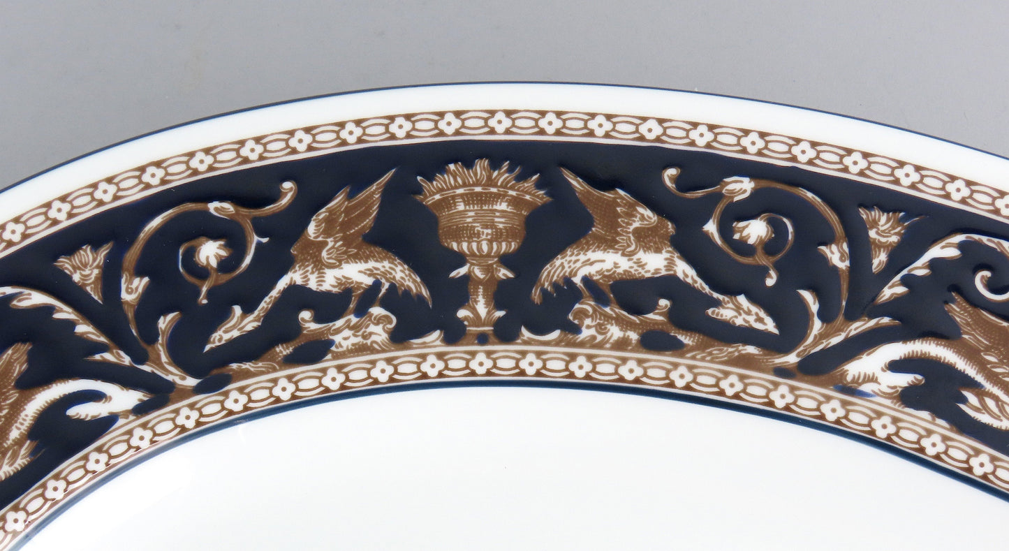 Stunning Wedgwood Florentine Dark Blue Navy Trim W1956 LG Platter 17 1/2" Long