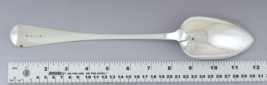 1833 Nice English Georgian Sterling Silver Serving Stuffing Platter Spoon 12"