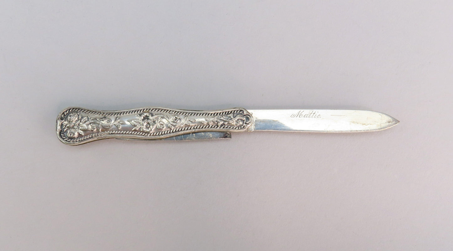 Antique American Sterling Silver Fruit Knife 1860s