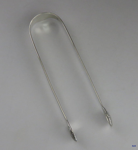 Pair Antique Late 18th Century English Sterling Silver Sugar Tongs