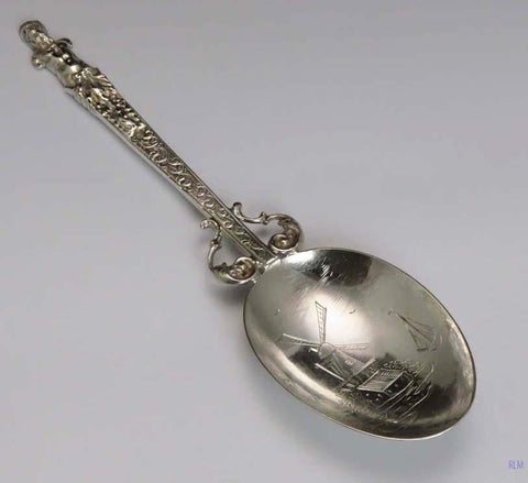 1888 antique Dutch 833 silver spoon w/ Greco/Roman character