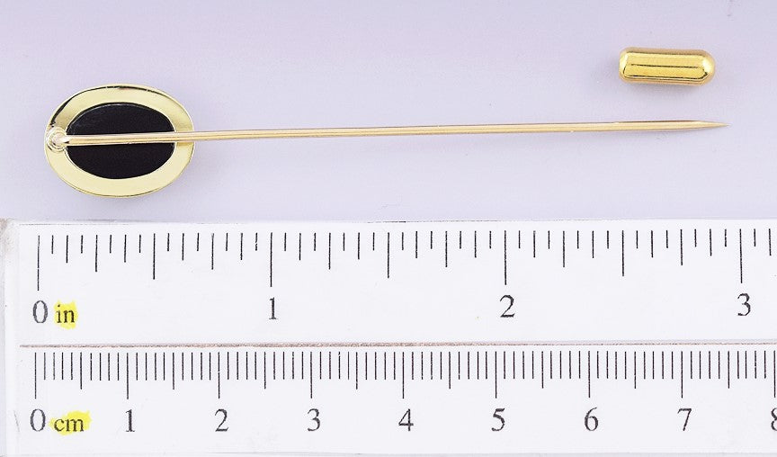 c1900-1925 Lovely 14k Gold & Carved Hardstone Cameo Stickpin H. W. Wheeler