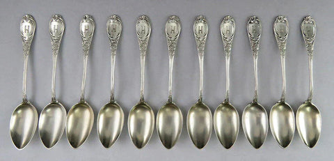 Great set 11 Antique German 800 Silver Demitasse Spoons H Mono