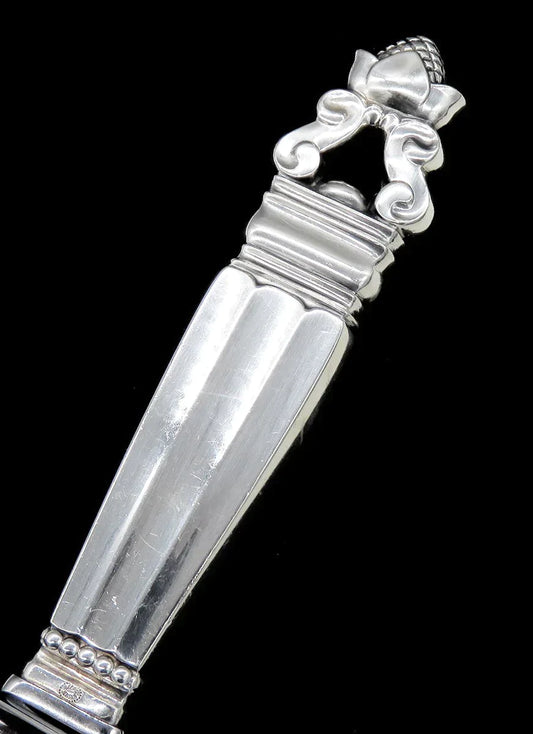 Mid-Century Modern Georg Jensen Acorn Denmark Sterling Silver Cake Knife 10 3/8"