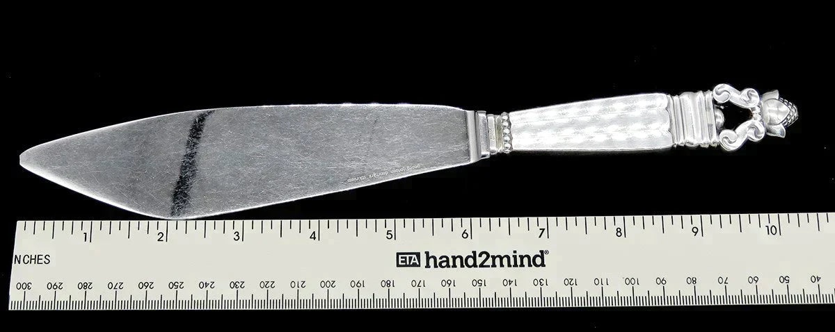Mid-Century Modern Georg Jensen Acorn Denmark Sterling Silver Cake Knife 10 3/8"