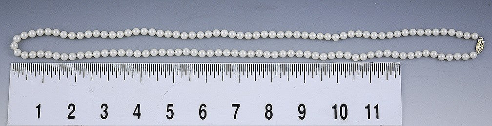 Long Strand Knotted 6mm Pearls 14K Gold Filigree Clasp ~30" Necklace