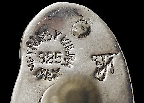 Mexican Mixed Metal Earrings Sterling Turquoise Enamel