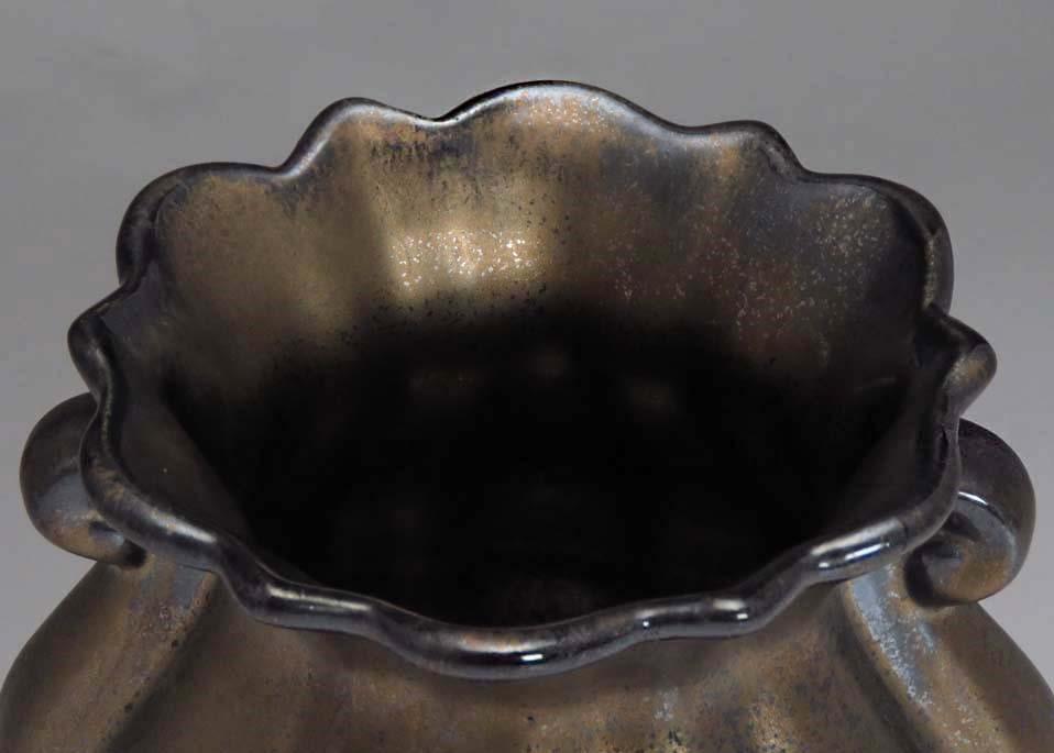 Stunning 1928 Camark Pottery Bronze Glaze Vase
