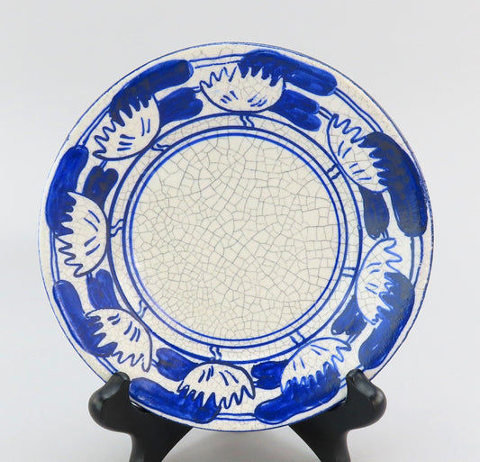 Antique Old Dedham Pottery Water Lily Pattern Bread Plate Small 6 1/4”