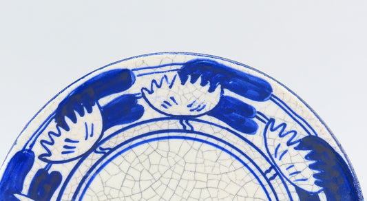 Antique Old Dedham Pottery Water Lily Pattern Bread Plate Small 6 1/4”