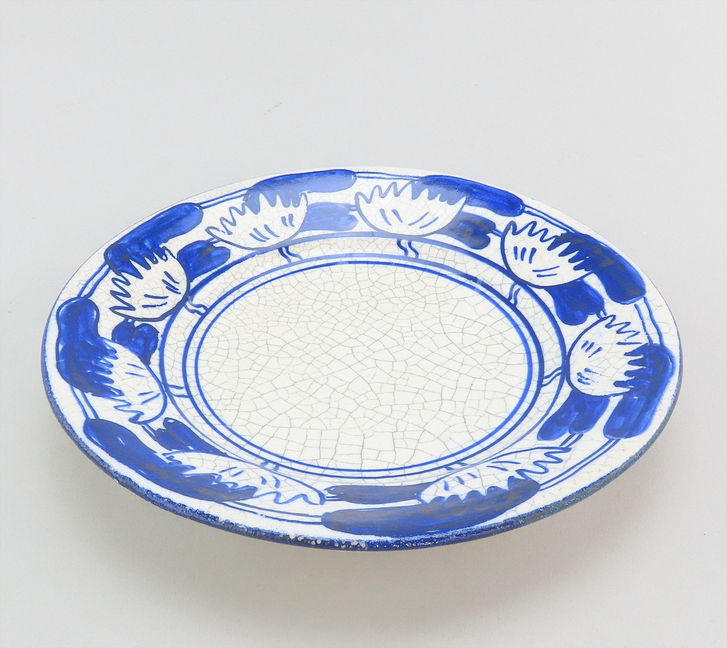 Antique Old Dedham Pottery Water Lily Pattern Bread Plate Small 6 1/4”