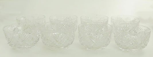 c1830-1870 Fantastic set 8 Antique Cut Glass Crystal Dessert Finger Bowls