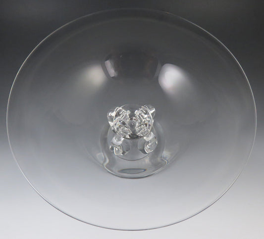 Stunning Graceful Hand Blown Art Glass Steuben 7884 Pedestal Bowl Dish