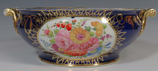 Beautiful 1750's-1770's Antique French/English Porcelain Blue Flower Bowl